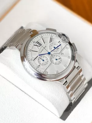 Imported premium ballon Bleu 44mm
metallilc chain Automatic watch