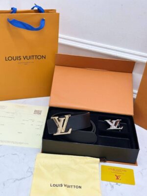 Imported Logo Leather Belt Combo ? Dual Buckle