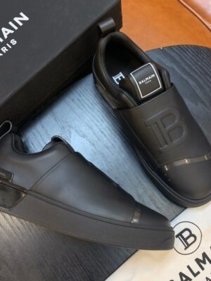 Balmain carbon black imported sports shoes
