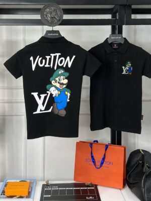 LOUIS VUITTON SUPERIOR COTTON LYCRA COLLAR T-SHIRT FOR BOYS