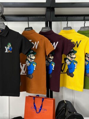LOUIS VUITTON  SUPERIOR COTTON LYCRA COLLAR T-SHIRT FOR BOYS