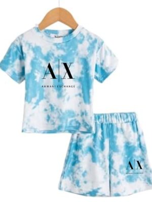 ARMANI IMPORTED COTTON LYCRA T-SHIRT WITH CARGO SHORTS SET for kids