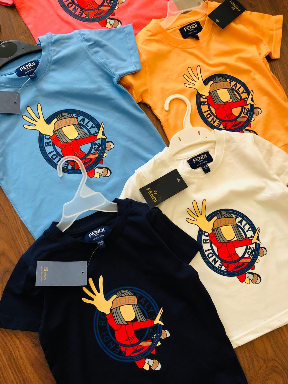imported premium crew neck kids t shirts brown, 2xl