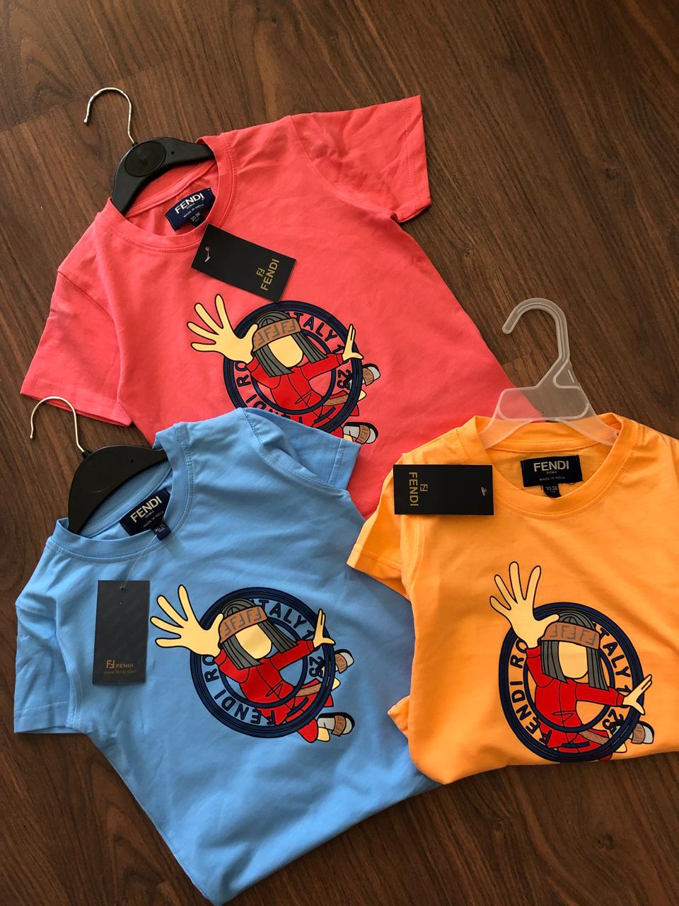 imported premium crew neck kids t shirts brown, 2xl