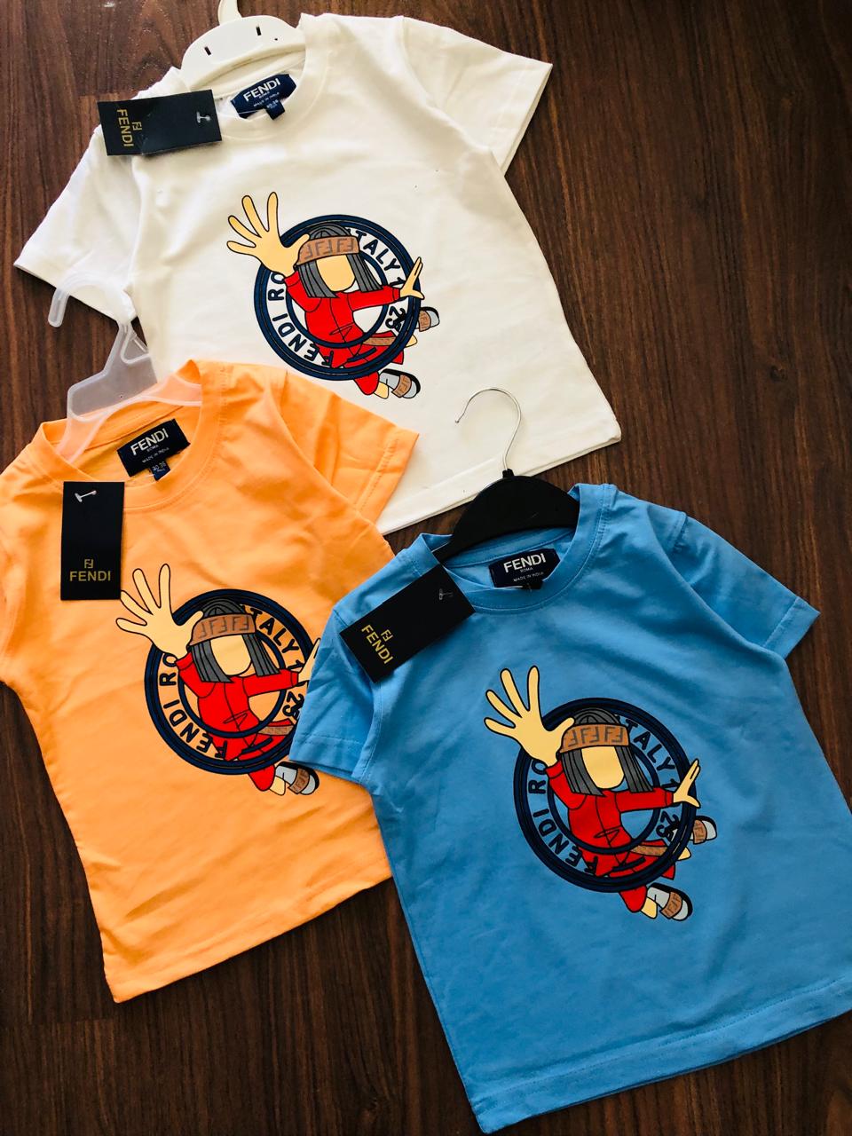 imported premium crew neck kids t shirts brown, 2xl