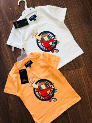 FENDI IMPORTED COTTON LYCRA ROUND NECK FOR KIDS