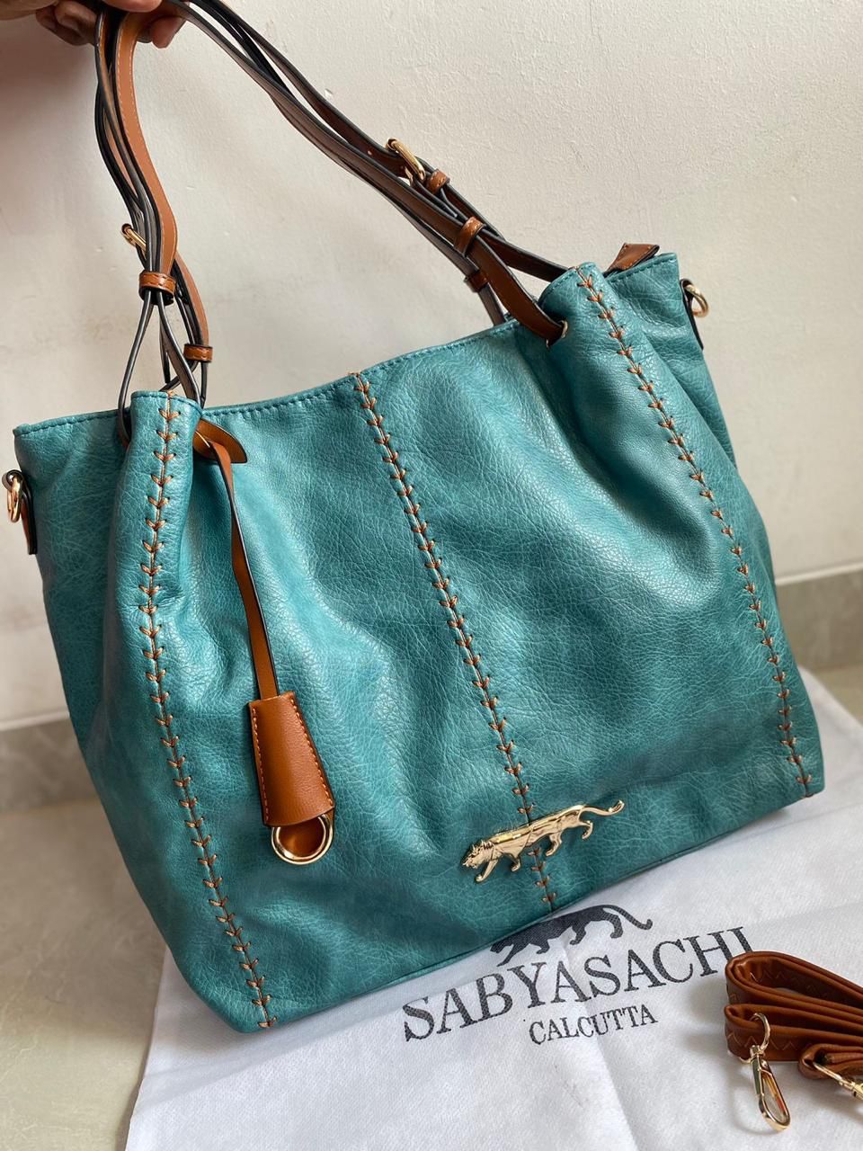 sabyasachi tote bags for women pure leather beize